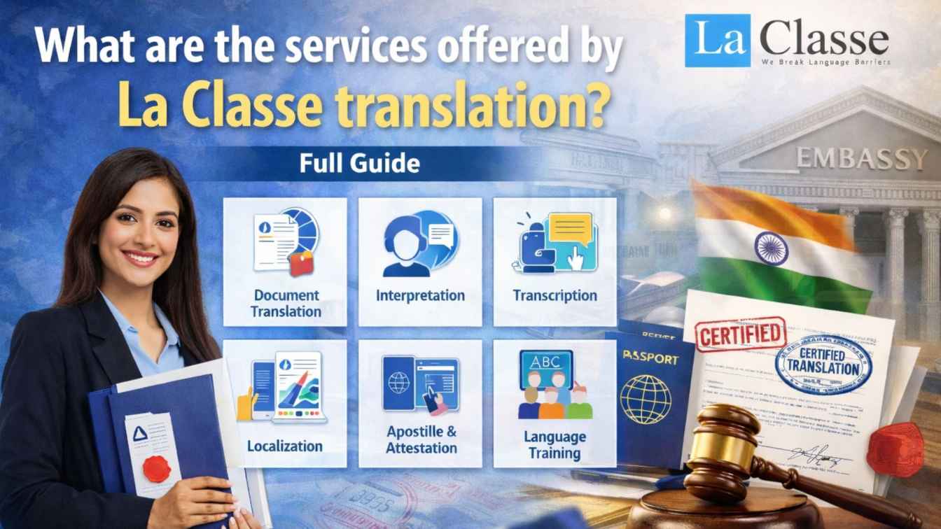What are the services offered by La Classe translation? Full Guide